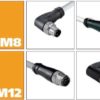 Förkablerade M8 och M12 kontakter
